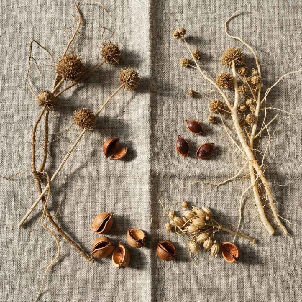 Pflanzenwurzeln und Samen